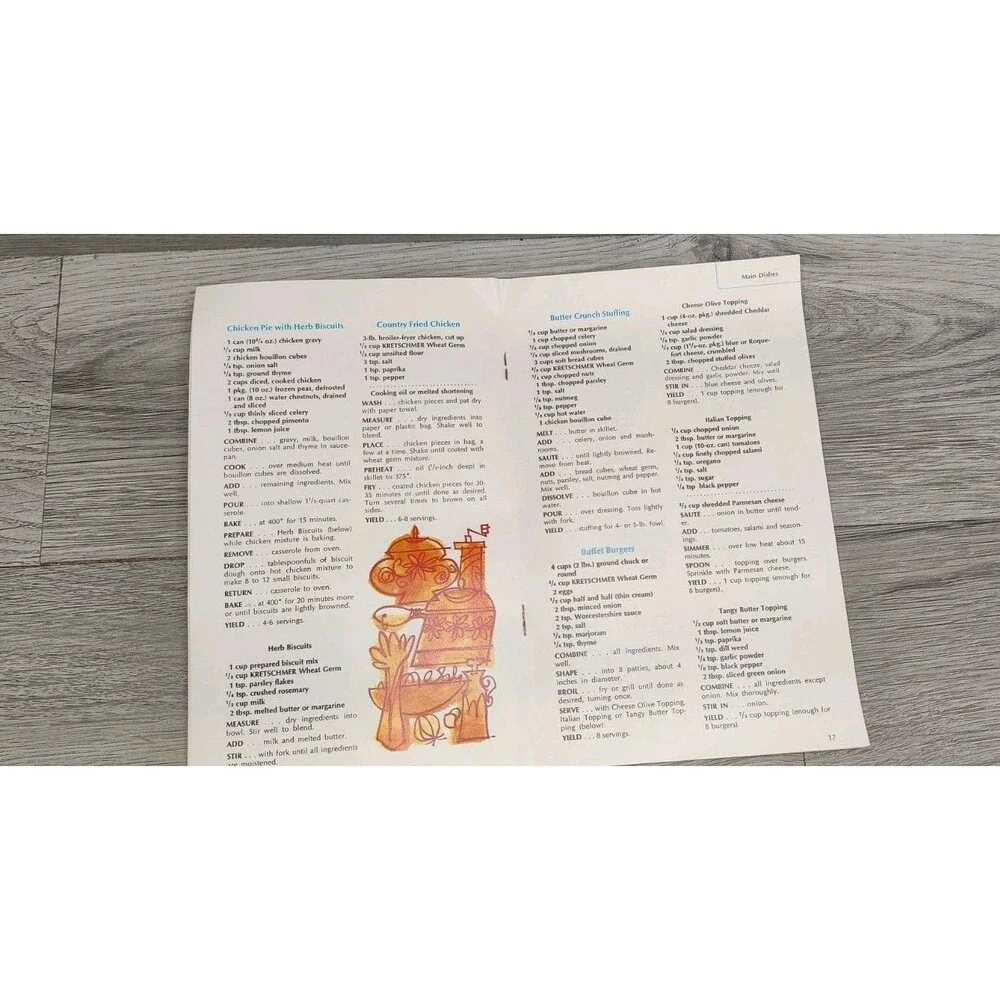 Kretschmer Wheat Germ Recipes With Something Special Cookbook 1968